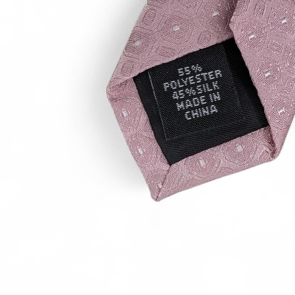 Calvin Klein Men's Skylar Texture Dot Tie Necktie Classic 3" Pink Silk Blend $69 - Picture 4 of 5